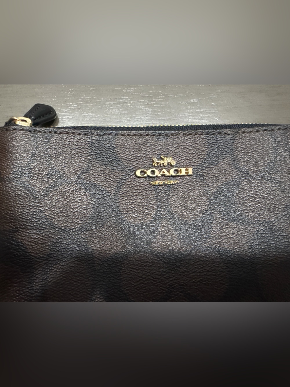Coach wristlet Brown/Black in signature canvas - Picture 2 of 6